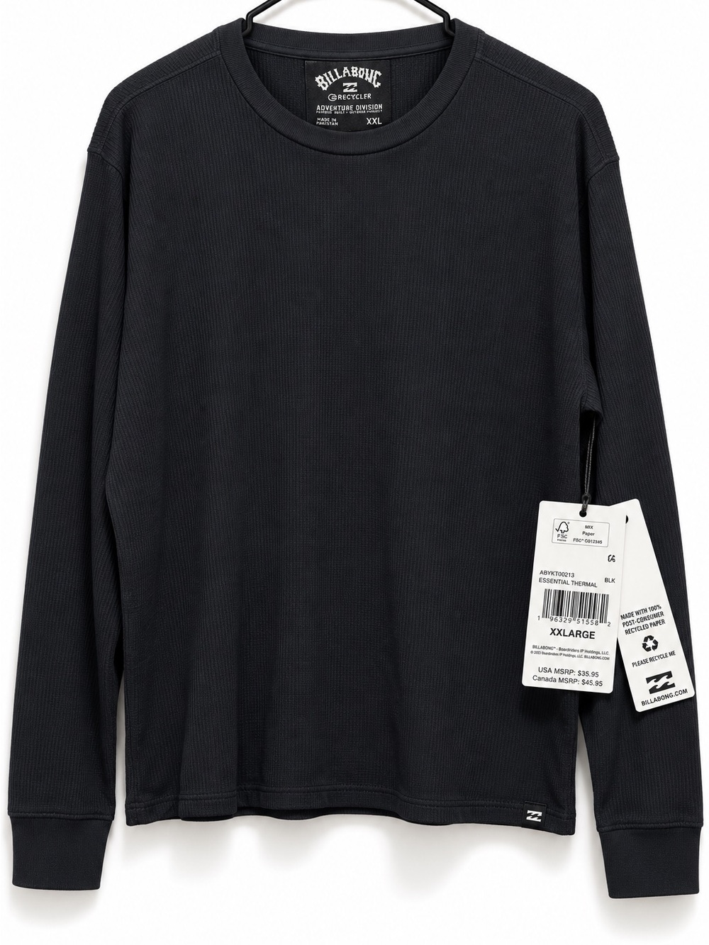 Billabong Adventure Division Essential Thermal Men’s XXL Black Long Sleeve NWT